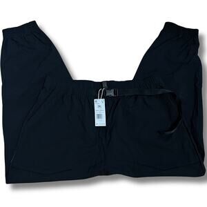 Adidas Cargo Pants Men Size 2XL Black Woven Utility Elastic Waist Sporty Street